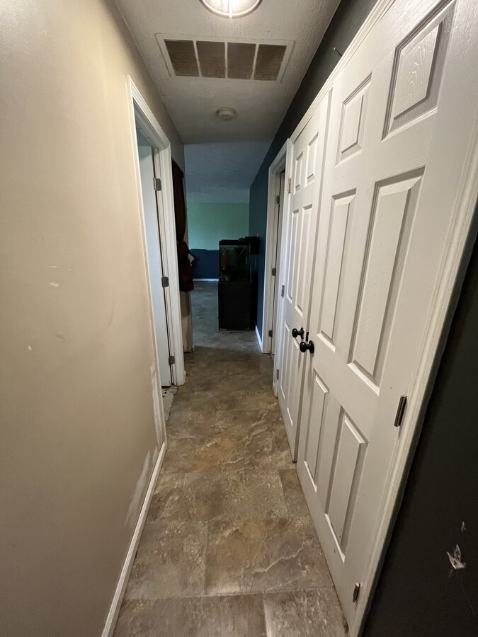 hallway and rooms needing full refresh